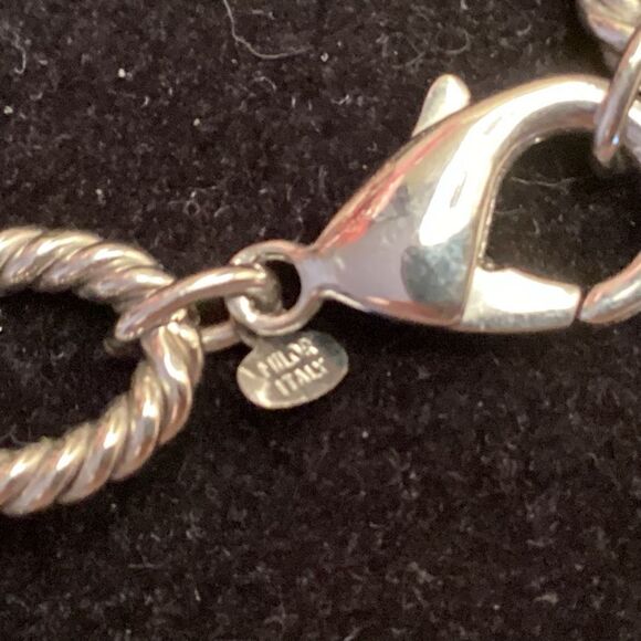 Silvertone Twisted Rope Link Necklace in Stainless Steel - Picture 6 of 8